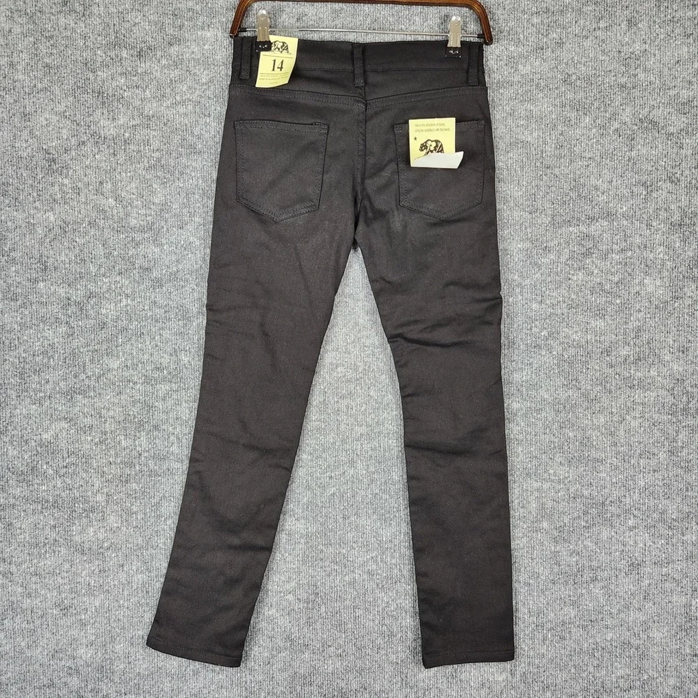 NWT Trestles Supply Co Girls Black Moto Distressed Jeans Size 14